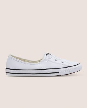 Converse Chuck Taylor All Star Ballet Lace Faux Leather Slip Low Tops Shoes White | CV-431UNT