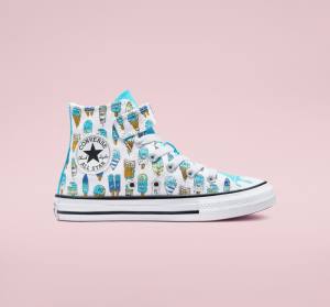 Converse Chuck Taylor All Star Easy-On Frozen Treats High Tops Shoes White / Blue / Light Green | CV-254YGZ