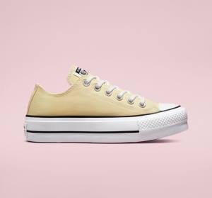 Converse Chuck Taylor All Star Lift Platform Seasonal Color Low Tops Shoes Lemon / Black / White | CV-864MFW