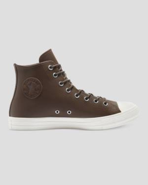 Converse Chuck Taylor All Star Seasonal Leather High Tops Shoes Brown | CV-709XRO