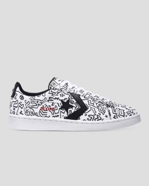 Converse Keith Haring Pro Leather Low Tops Shoes White Black Red | CV-651NJH