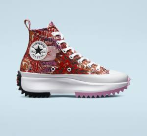 Converse Run Star Hike Platform Tropical Florals High Tops Shoes Orange / Black / White | CV-714QAJ