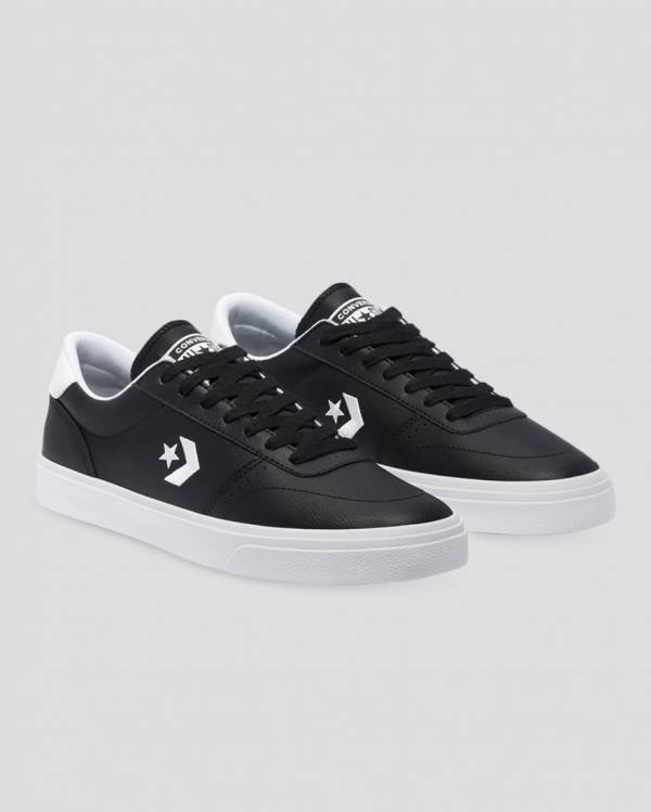 Converse Boulevard Faux Leather Low Tops Shoes Black | CV-475MPX