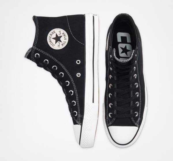 Converse CONS Chuck Taylor All Star Pro Suede Skate Shoes Black / White | CV-068KGM