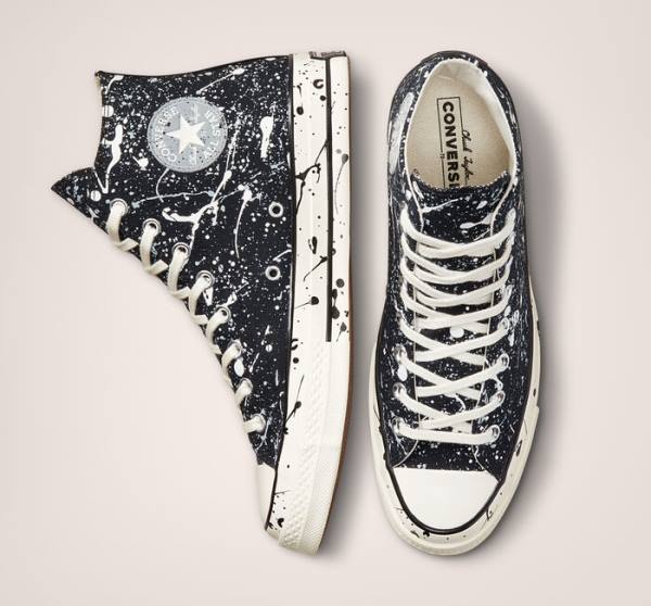 Converse Chuck 70 Archive Paint Splatter High Tops Shoes Black / Grey | CV-012GHM