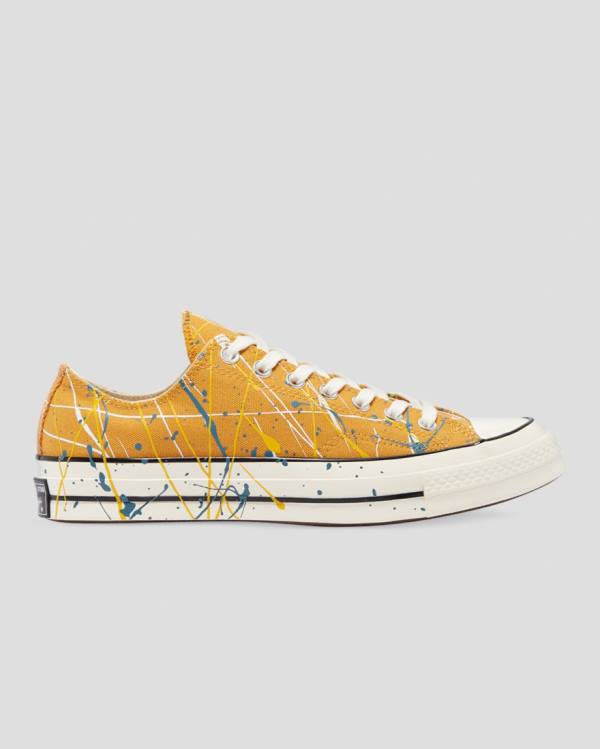 Converse Chuck 70 Archive Print Paint Splatter Low Tops Shoes Yellow | CV-594GDR