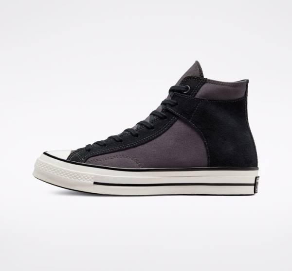 Converse Chuck 70 Crafted Canvas High Tops Shoes Black / White | CV-156KNV