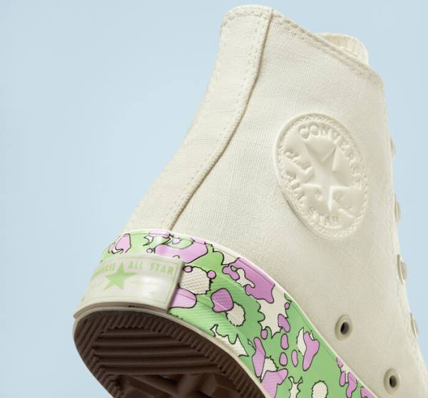 Converse Chuck 70 Crafted Florals High Tops Shoes Pink / Light Green | CV-052DEN