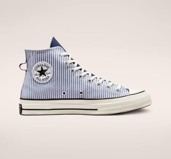 Converse Chuck 70 Crafted Stripe High Tops Shoes Indigo / Black | CV-961GLS