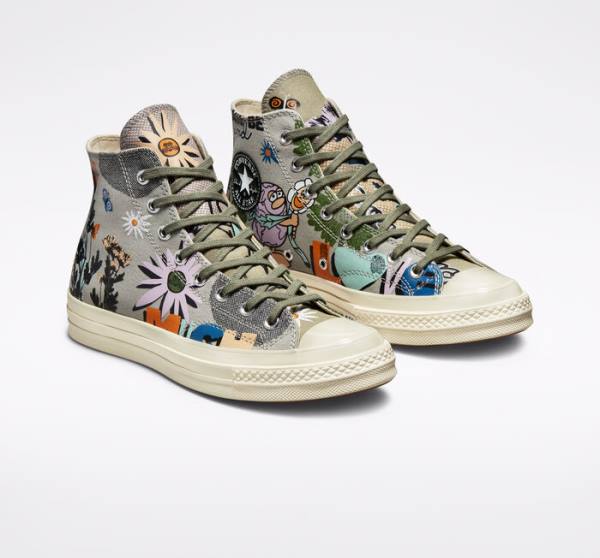 Converse Chuck 70 Floral High Tops Shoes Olive / Multicolor | CV-820NUF