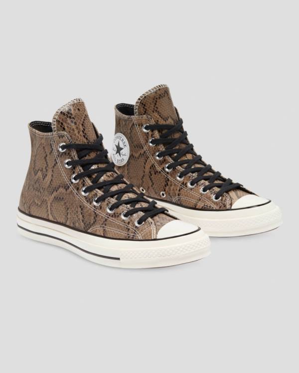 Converse Chuck 70 Reptile Suede High Tops Shoes Brown | CV-165WNL