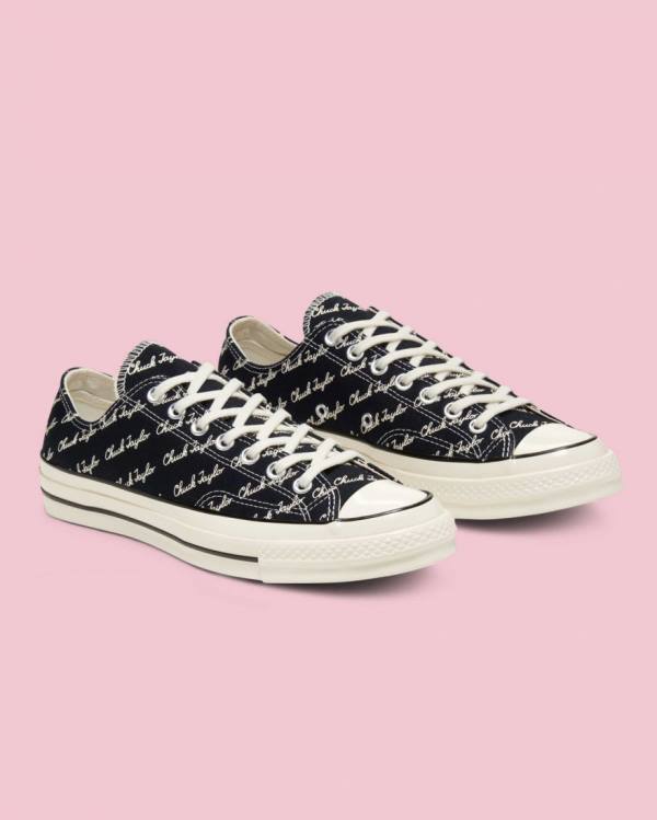 Converse Chuck 70 Signature Low Tops Shoes Black | CV-145IEP