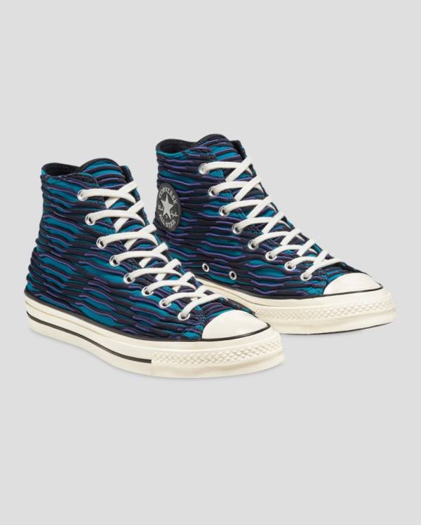 Converse Chuck 70 Wavy Knit High Tops Shoes Blue | CV-047ZSH