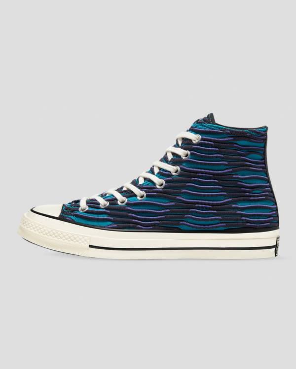 Converse Chuck 70 Wavy Knit High Tops Shoes Blue | CV-124ESD