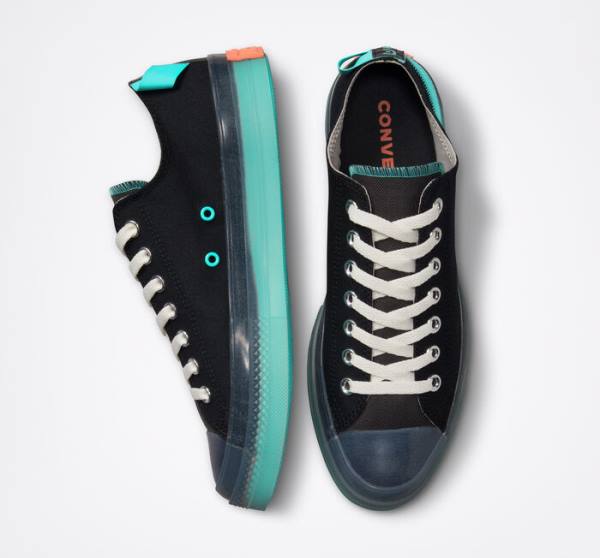 Converse Chuck Taylor All Star CX Stretch Canvas Low Tops Shoes Black / Turquoise | CV-193GMJ