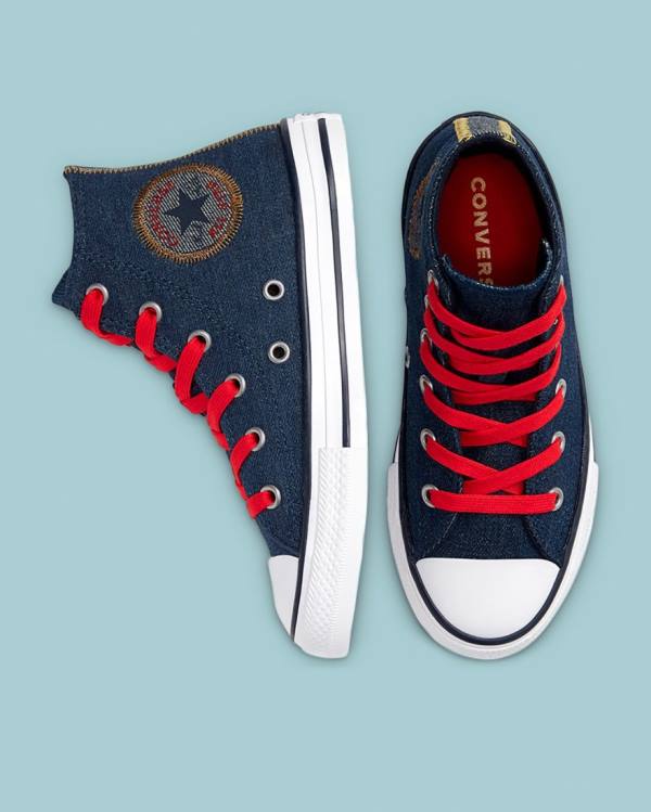 Converse Chuck Taylor All Star Denim Reverse Twill High Tops Shoes Blue | CV-247SDI