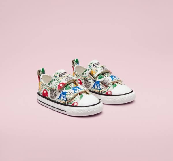 Converse Chuck Taylor All Star Easy-On Multicolored Animals Low Tops Shoes White / Multicolor / Black | CV-086LFR