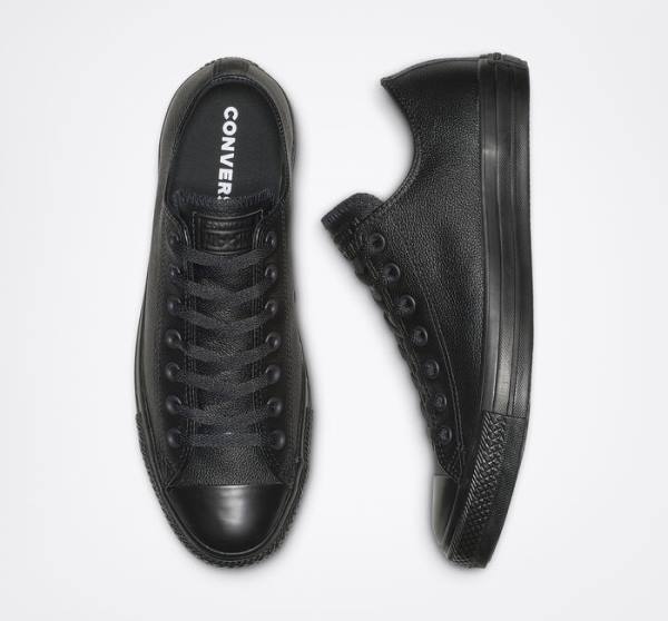 Converse Chuck Taylor All Star Leather Low Tops Shoes Black | CV-958HIR