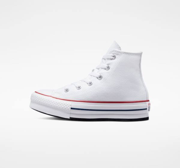 Converse Chuck Taylor All Star Lift Platform High Tops Shoes White / Dark Red / Navy | CV-104OEV