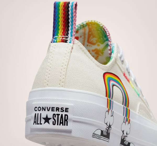 Converse Chuck Taylor All Star Lift Platform Pride Low Tops Shoes Red | CV-524DFK