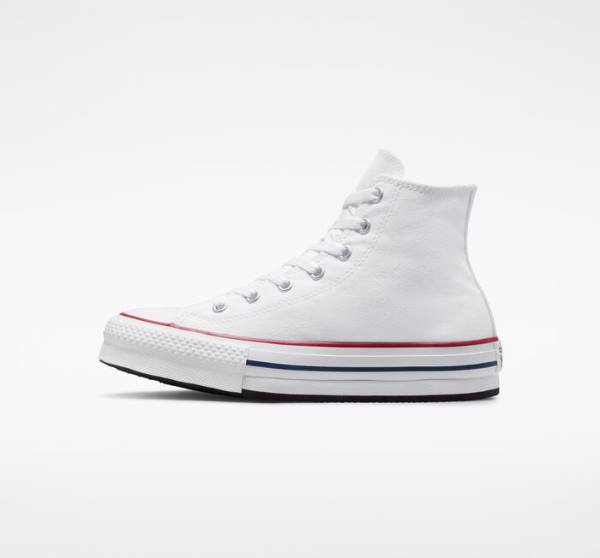 Converse Chuck Taylor All Star Lift Platform High Tops Shoes White / Dark Red / Navy | CV-780HKB