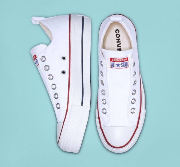 Converse Chuck Taylor All Star Lift Platform Slip Low Tops Shoes White / Red / Blue | CV-860CSK