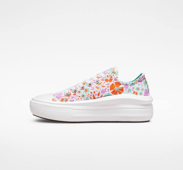 Converse Chuck Taylor All Star Move Platform Paper Floral Low Tops Shoes White / Light | CV-821TKI