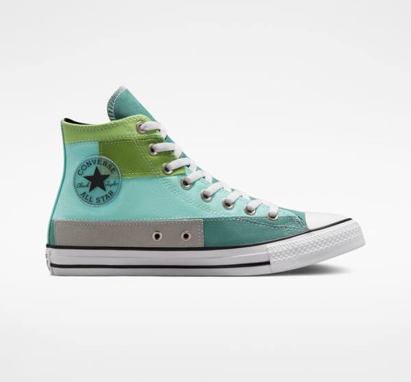 Converse Chuck Taylor All Star Patchwork High Tops Shoes Light Green / Light | CV-087ZIU