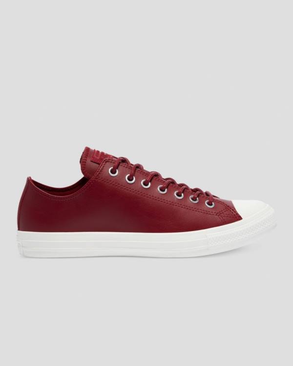 Converse Chuck Taylor All Star Seasonal Leather Low Tops Shoes Burgundy | CV-672KPM