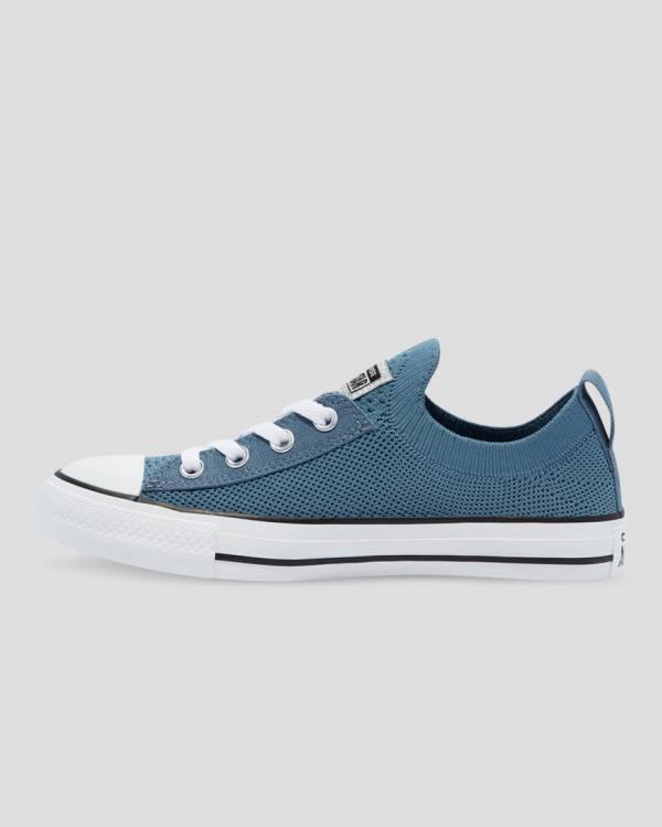 Converse Chuck Taylor All Star Shoreline Knit Glitter Low Tops Shoes Blue | CV-082TOP