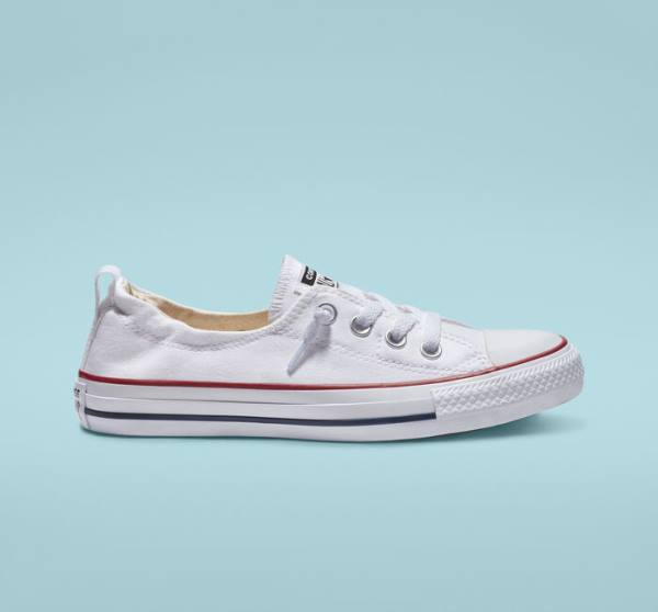 Converse Chuck Taylor All Star Shoreline White Slip On Low Tops Shoes White | CV-483QBU