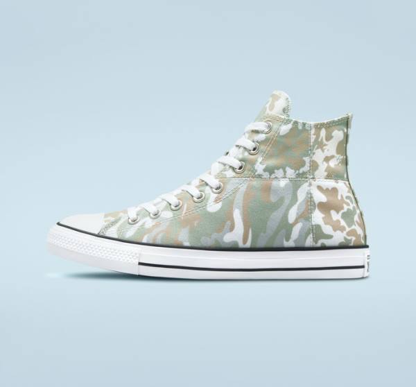 Converse Chuck Taylor All Star Split Panel Camo High Tops Shoes Brown | CV-842MHA