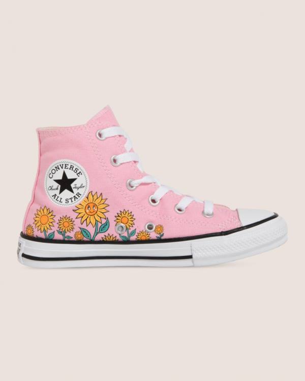 Converse Chuck Taylor All Star Sunflower Print High Tops Shoes Pink | CV-249JKX