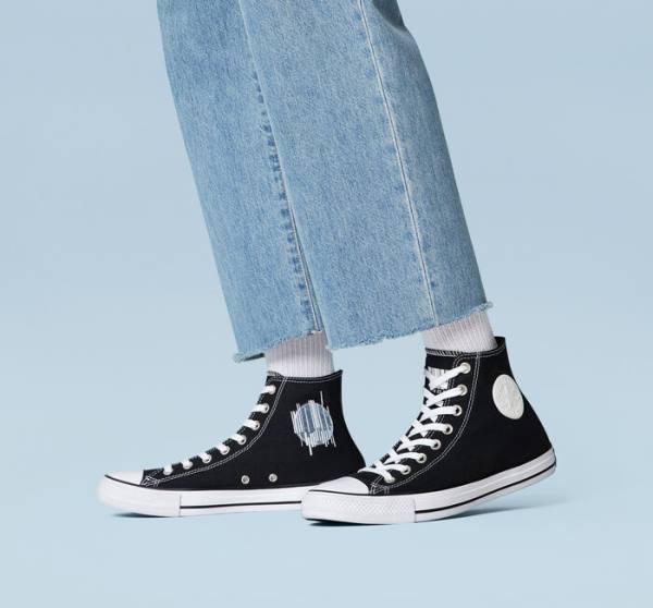 Converse Chuck Taylor All Star Translucent Barcode High Tops Shoes Black / White | CV-235TLH