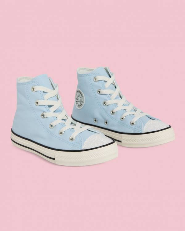 Converse Chuck Taylor All Star UV Glitter High Tops Shoes Blue | CV-321QSV