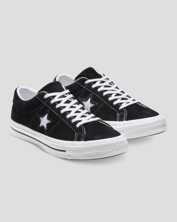 Converse One Star Premium Suede Low Tops Shoes Black | CV-983OUB