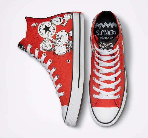 Converse Peanuts Chuck Taylor All Star High Tops Shoes Red / Black / White | CV-046HQN