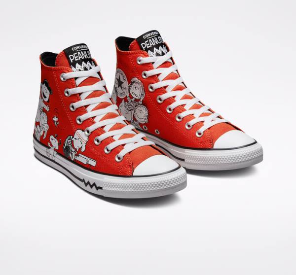 Converse Peanuts Chuck Taylor All Star High Tops Shoes Red / Black / White | CV-046HQN