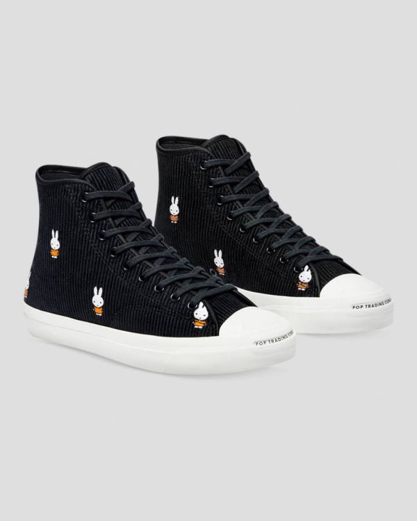 Converse Pop Trading Miffy Jack Purcell Pro Corduroy High Tops Shoes Black | CV-856BQK