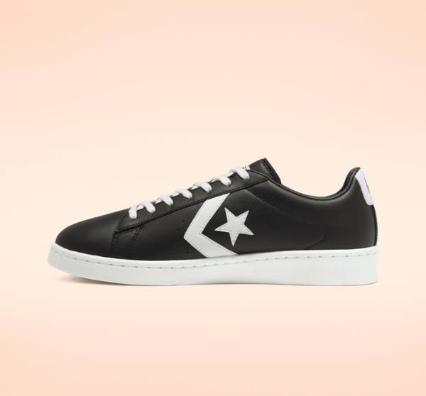 Converse Pro Leather Low Tops Shoes Black / White | CV-486SER