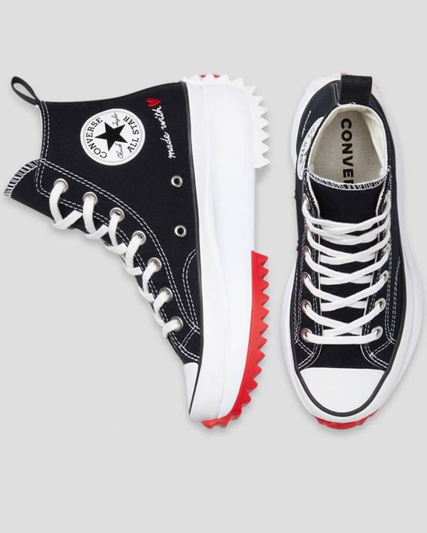 Converse Run Star Hike Love Thread High Tops Shoes Black | CV-107NWH