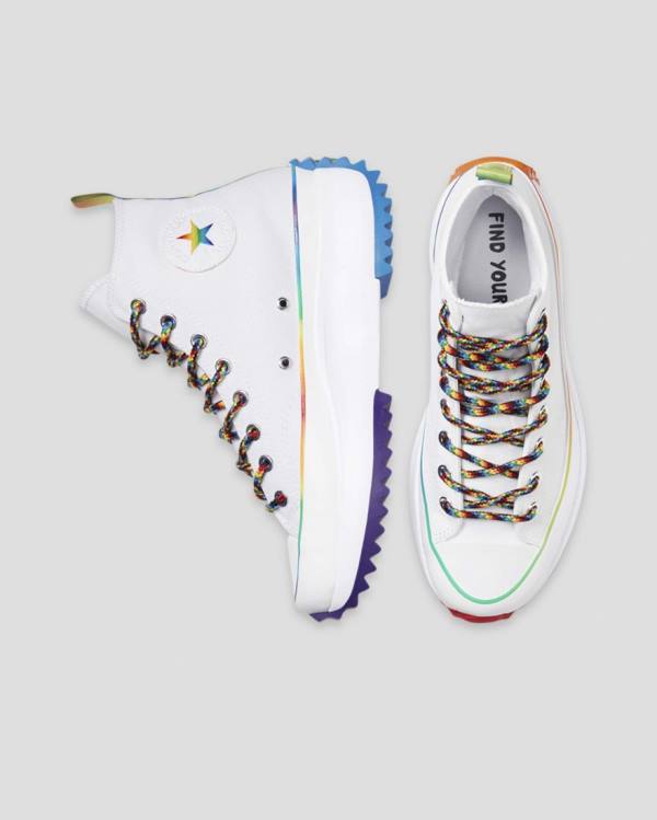 Converse Run Star Hike Pride High Tops Shoes White | CV-154DMY