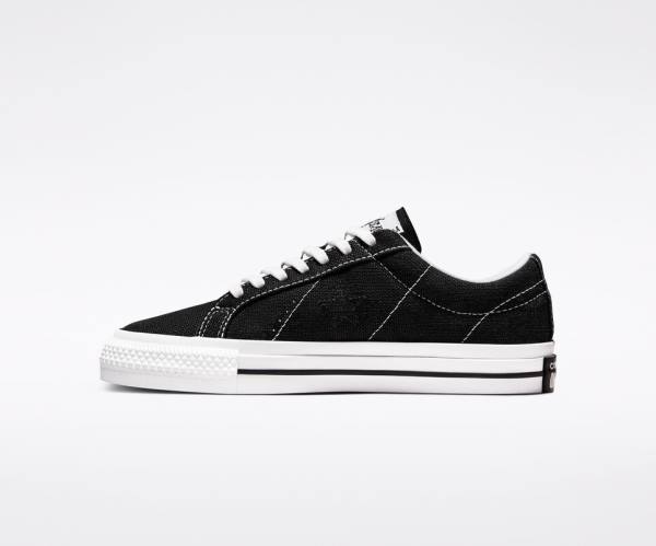 Converse Stussy One Star Low Tops Shoes Black / White | CV-601TJD